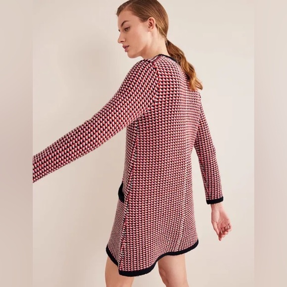 NWT Boden Knitted Jacquard Sweater Wool-Blend Mini Dress Women's 14 L - Picture 5 of 6